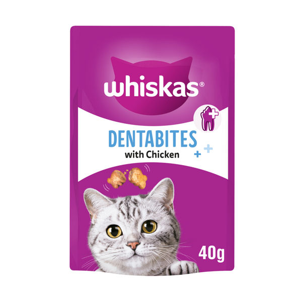 WHISKAS Dentabites Cat Treats with Chicken 40g