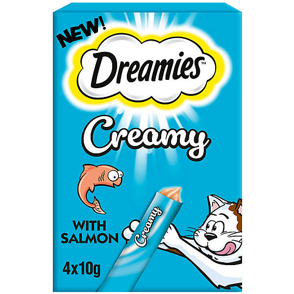 DREAMIES Creamy Snack Cat & Kitten Treat with Salmon Flavour 40g