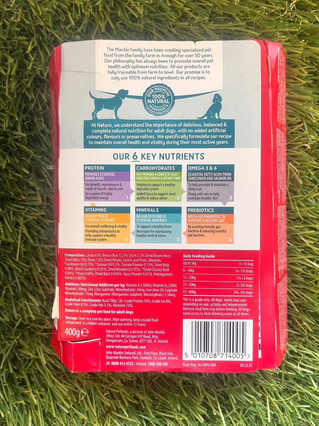 Naturo Adult Lamb & Rice With Veg Tray 400g