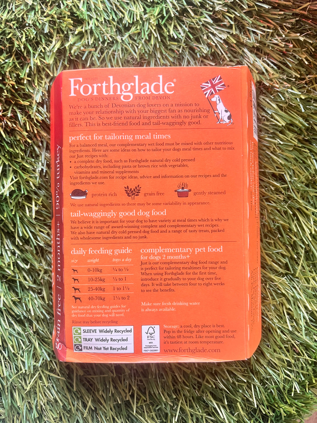 Forthglade Adult GF Just 90% Turkey 395g