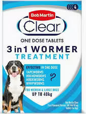 Bob Martin 3 In 1 Dewormer Upto 20kg 2 Tablets