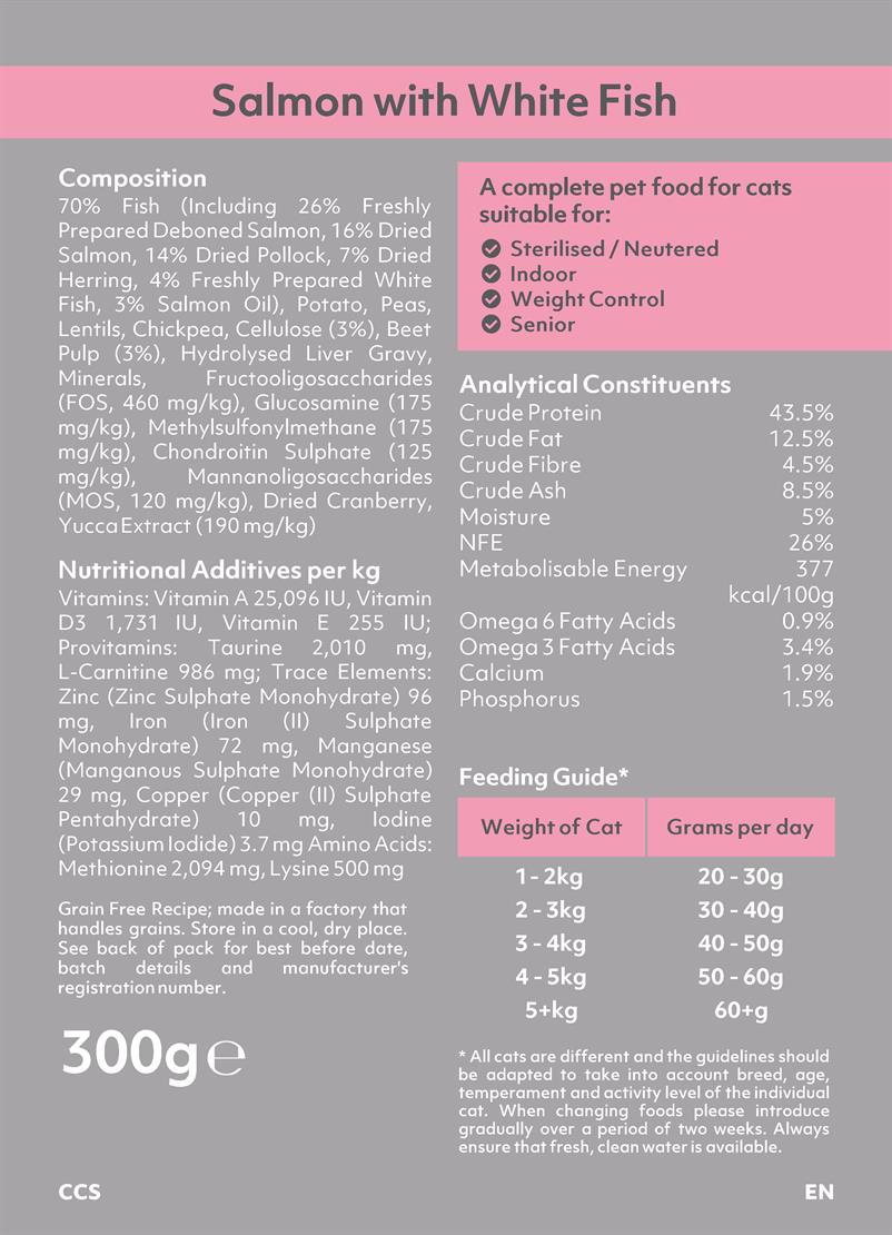300g Connoisseur Cat Sterilised Salmon w White Fish CC/NL