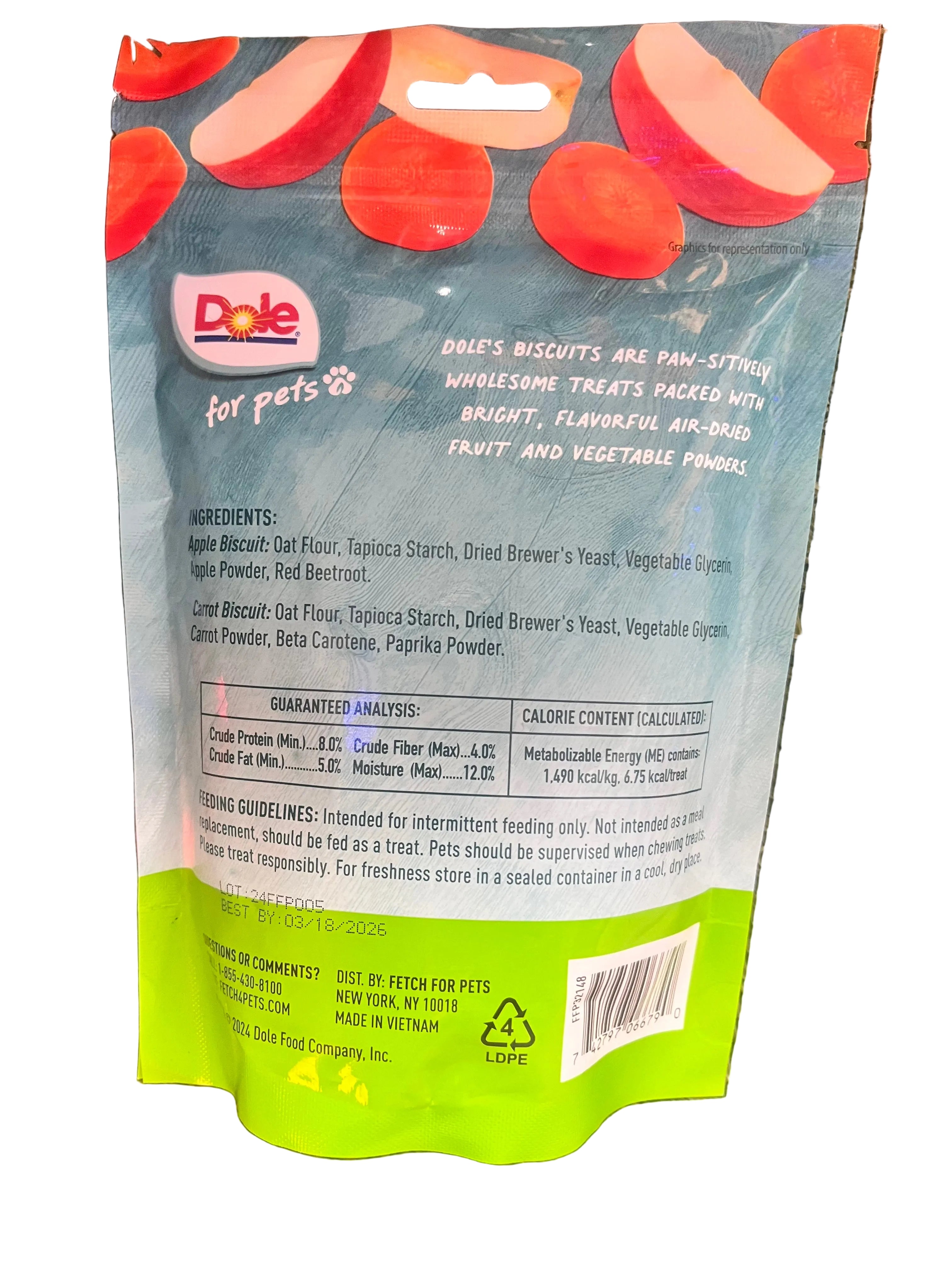 Dole Dog Biscuits Apple & Carrot? Assorted Bag 198g