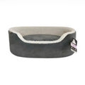Dream Paws Grey Oval Velvet Dog Bed - Small