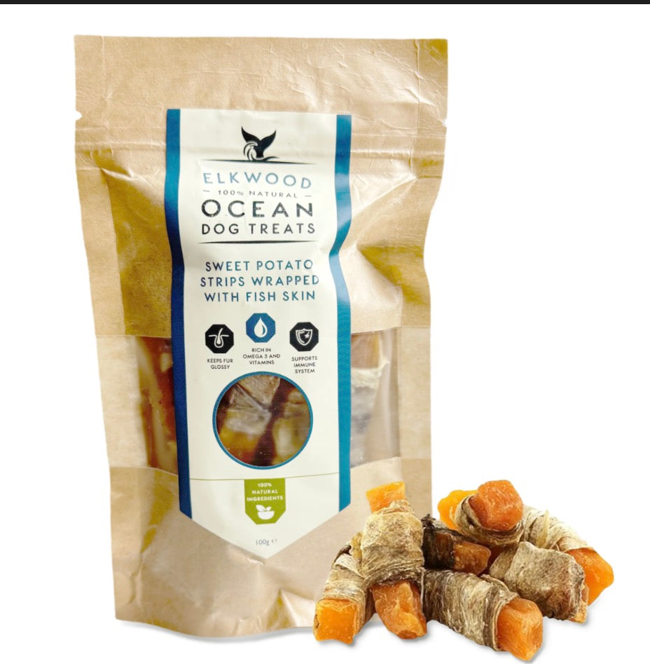 Elkwood Sweet Potato Strips Wrapped With Fish Skin