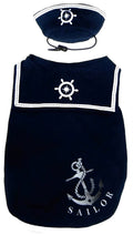 Happy Puppy Sailor Shirt With Hat Navy Blue Xsml