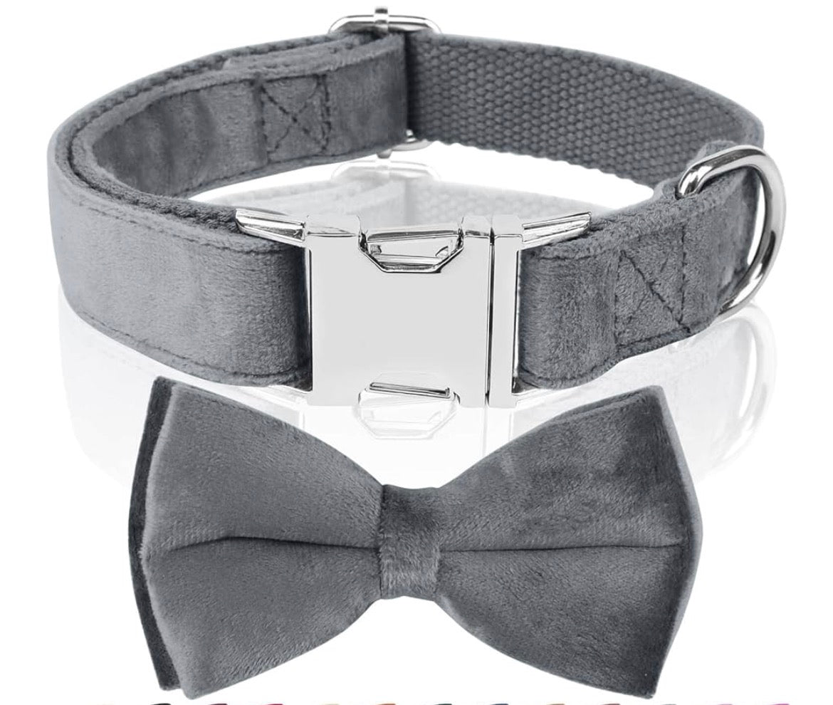 Ancol Velvet & Nylon Collar With A Silver Bow - Size 2 - 35cm (697110)