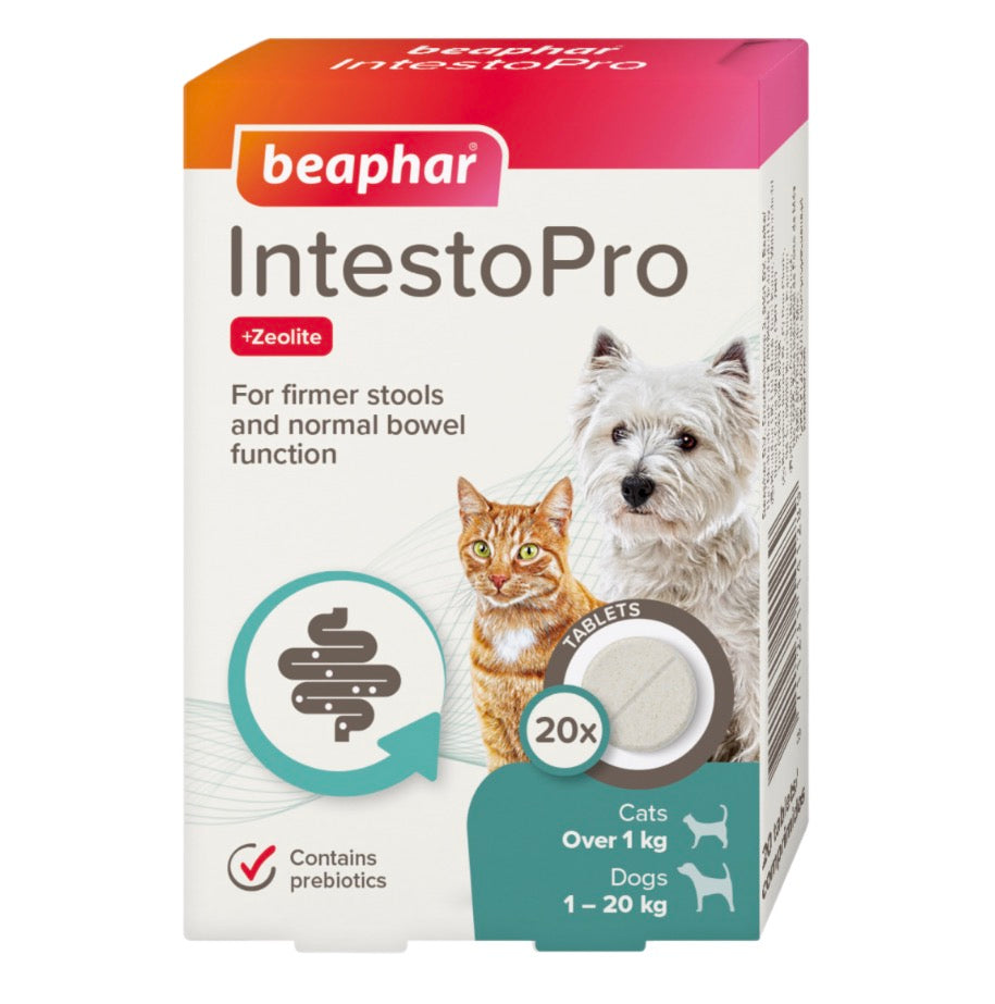 Beaphar IntestoPro Prebiotic Stool Firming Tablets for Cats & Small Dogs (1-20kg)