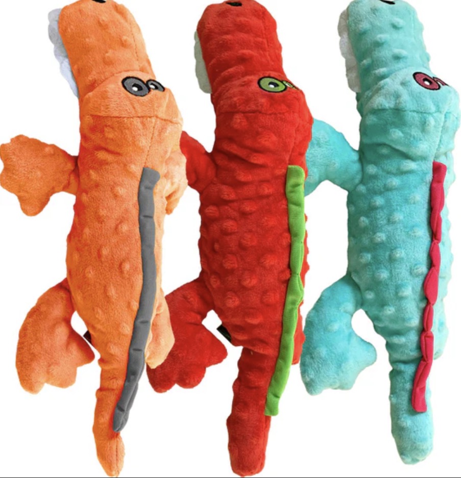Hem and Boo crazy crocodiles dog toy mixed colours