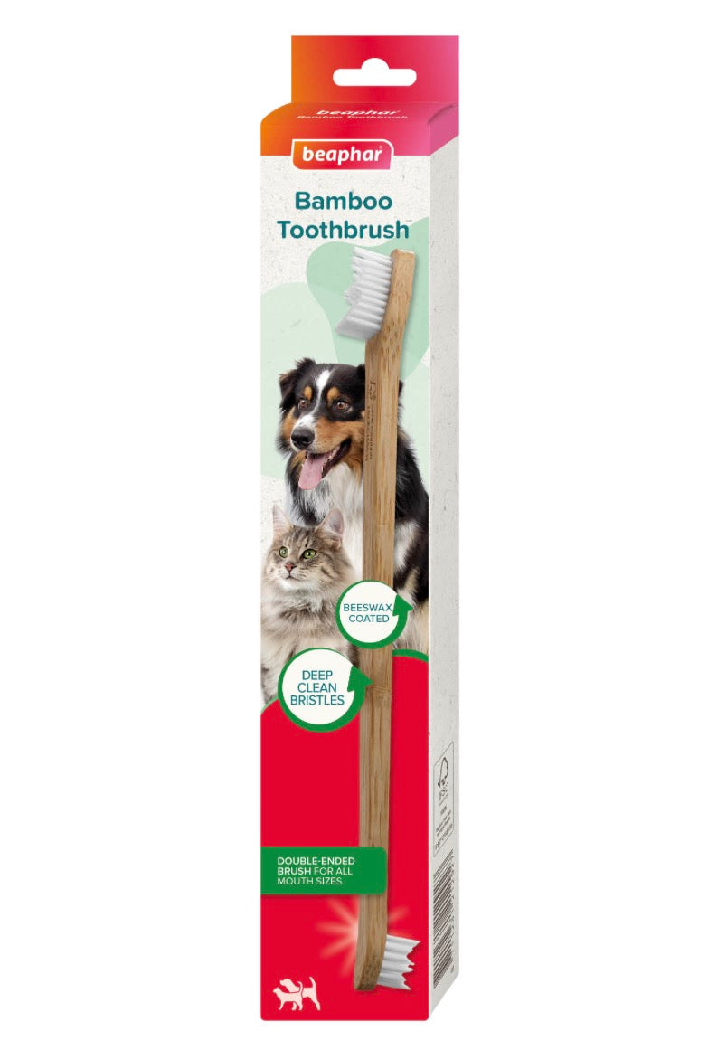 Beaphar Doubled-Ended Bamboo Toothbrush for Cats & Dogs