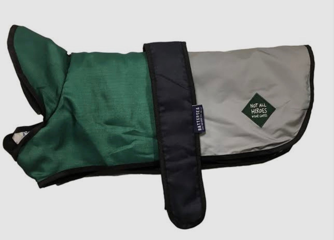 Battersea 2in1 Dog Coat Green 30cm/12`