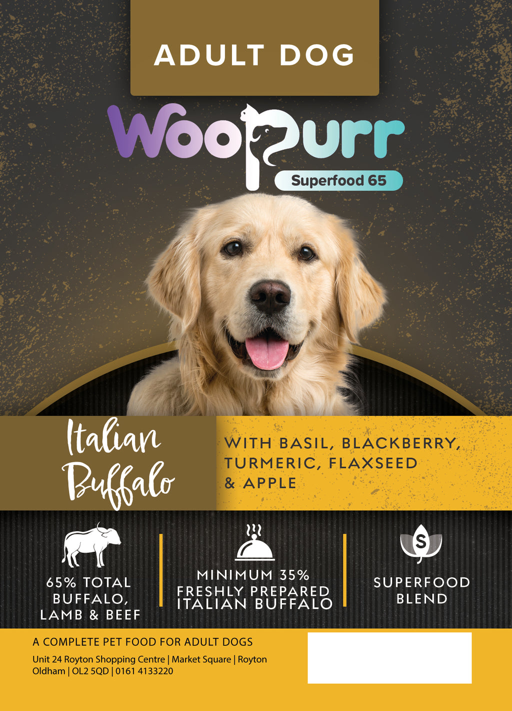 4x2kg Superfood 65 Italian Buffalo Adult Dog SF/BL