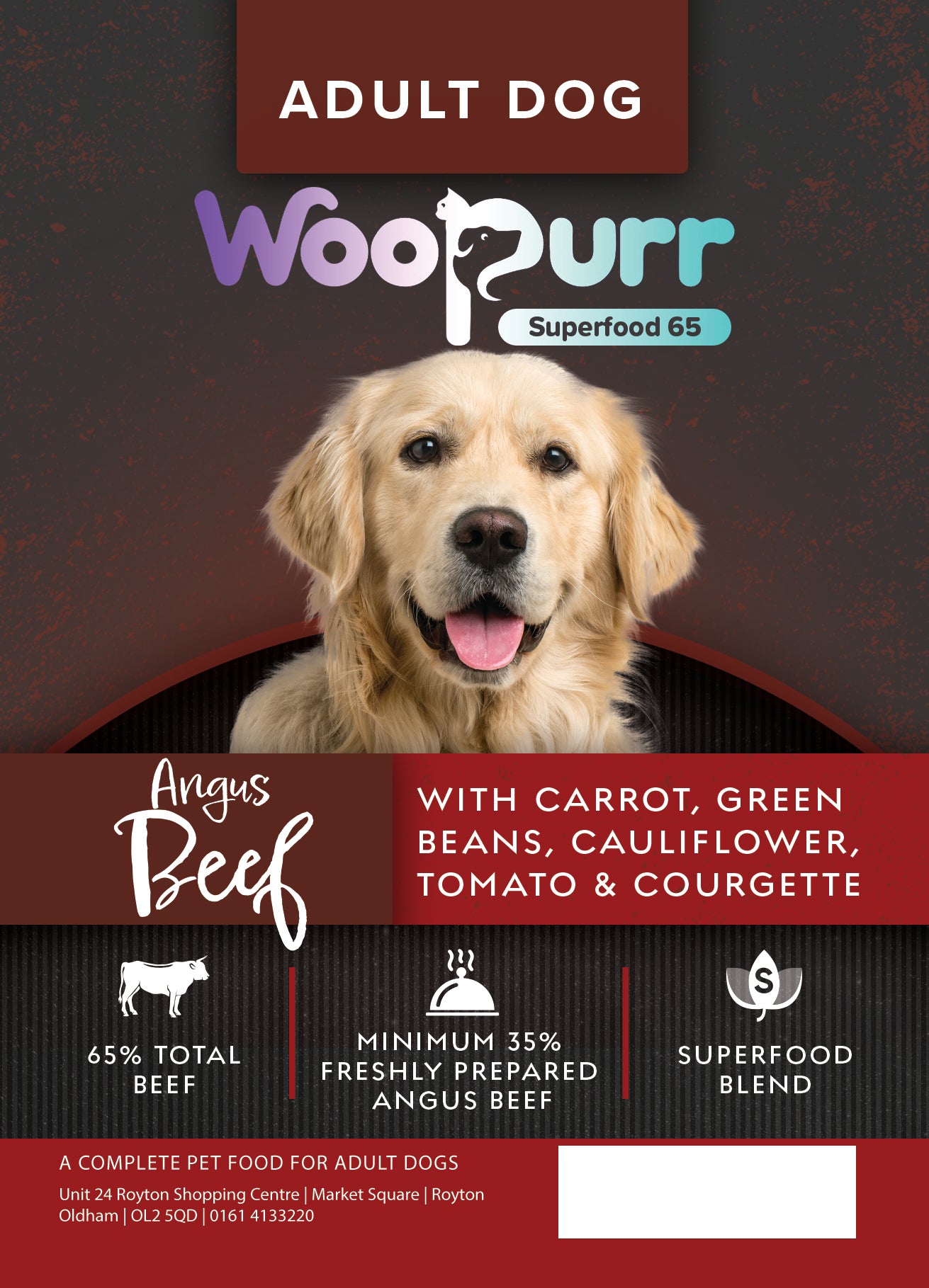 4x2kg Superfood 65 Angus Beef Adult Dog SF/BL