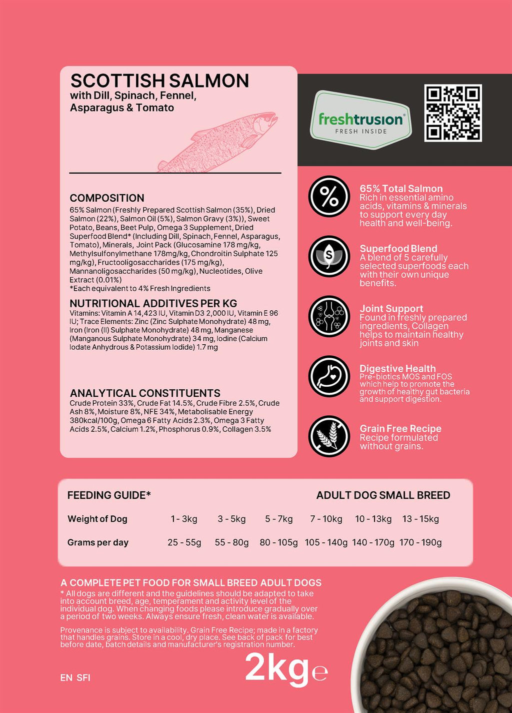 4x2kg Superfood 65 Scottish Salmon Small Breed Dog SF/BL