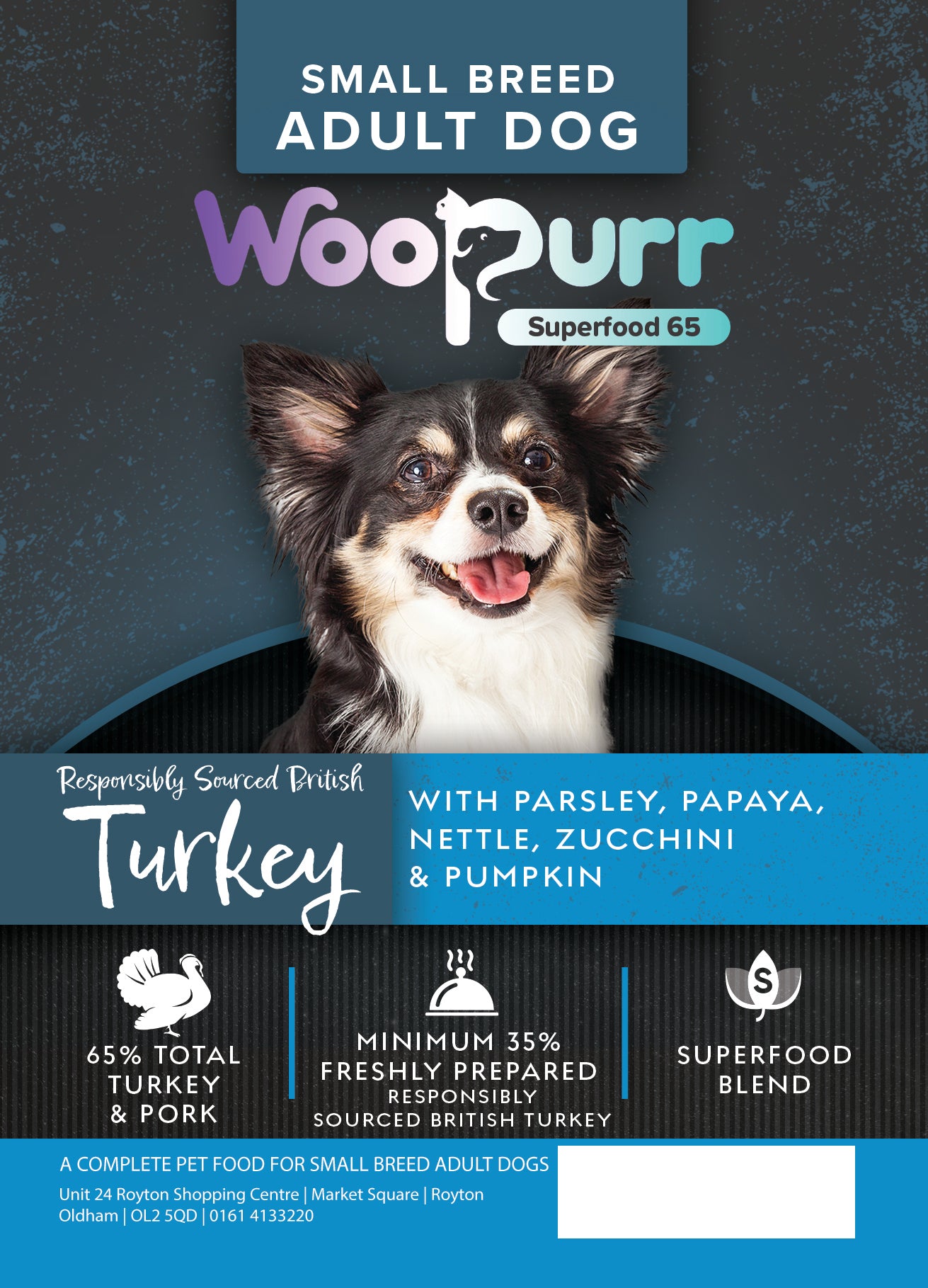 4x2kg Superfood 65 Resp Sourced Turkey Small Breed SF/BL