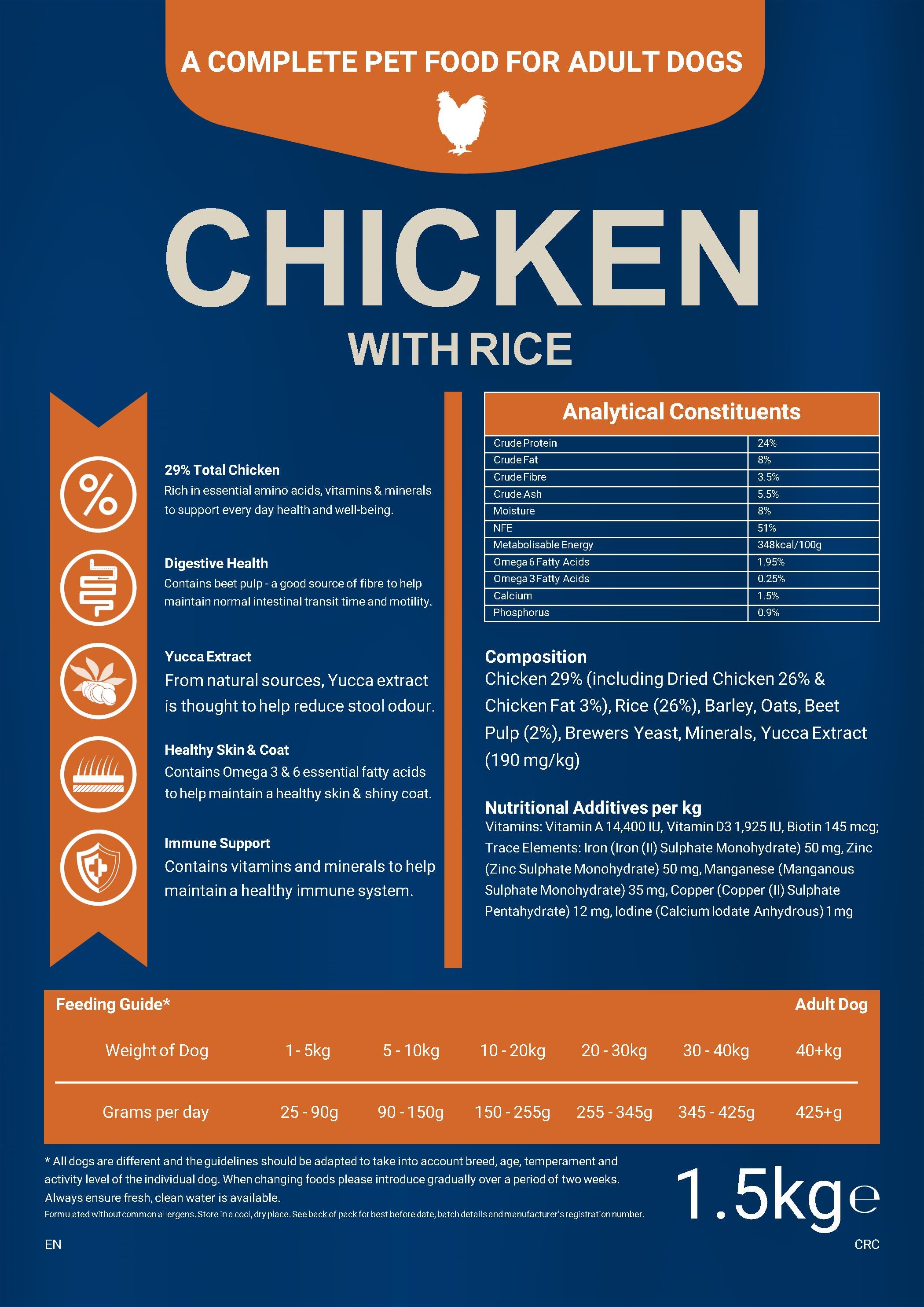 15kg Working Dog SP Chicken With Rice PL/A5-PT