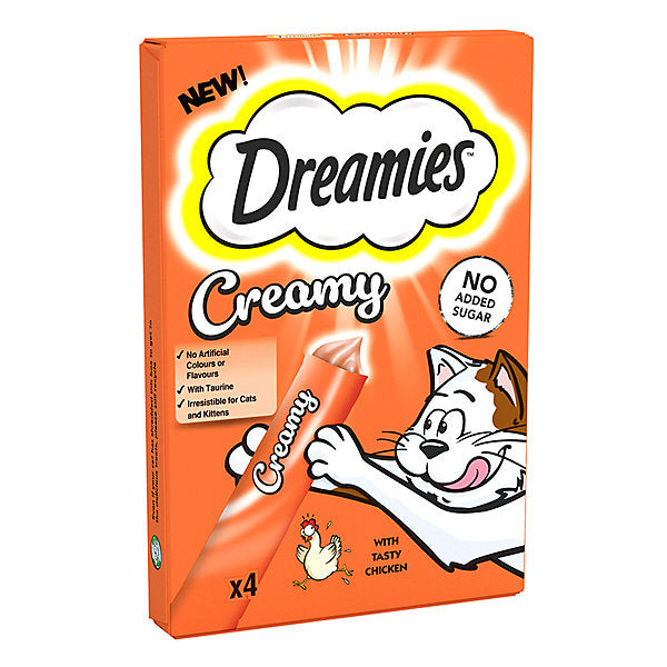 DREAMIES Creamy Snack Cat & Kitten Treat with Chicken 40g