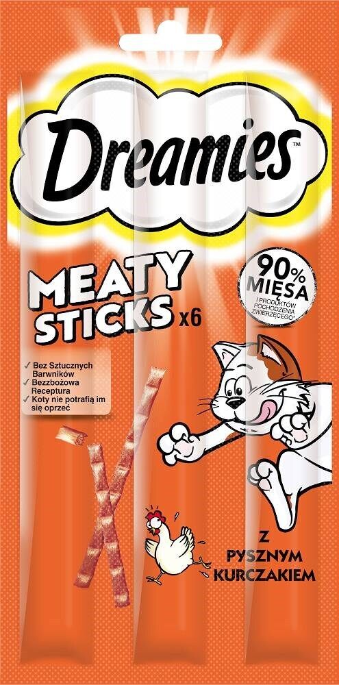 DREAMIES Meaty Sticks Adult Cat Treats with Tasty Chicken 30g