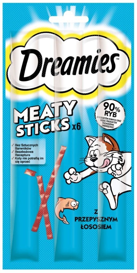 DREAMIES Meaty Sticks Adult Cat Treats with Scrumptious Salmon 30g